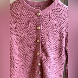 Beautiful Vintage Pink Knit Cardigan
